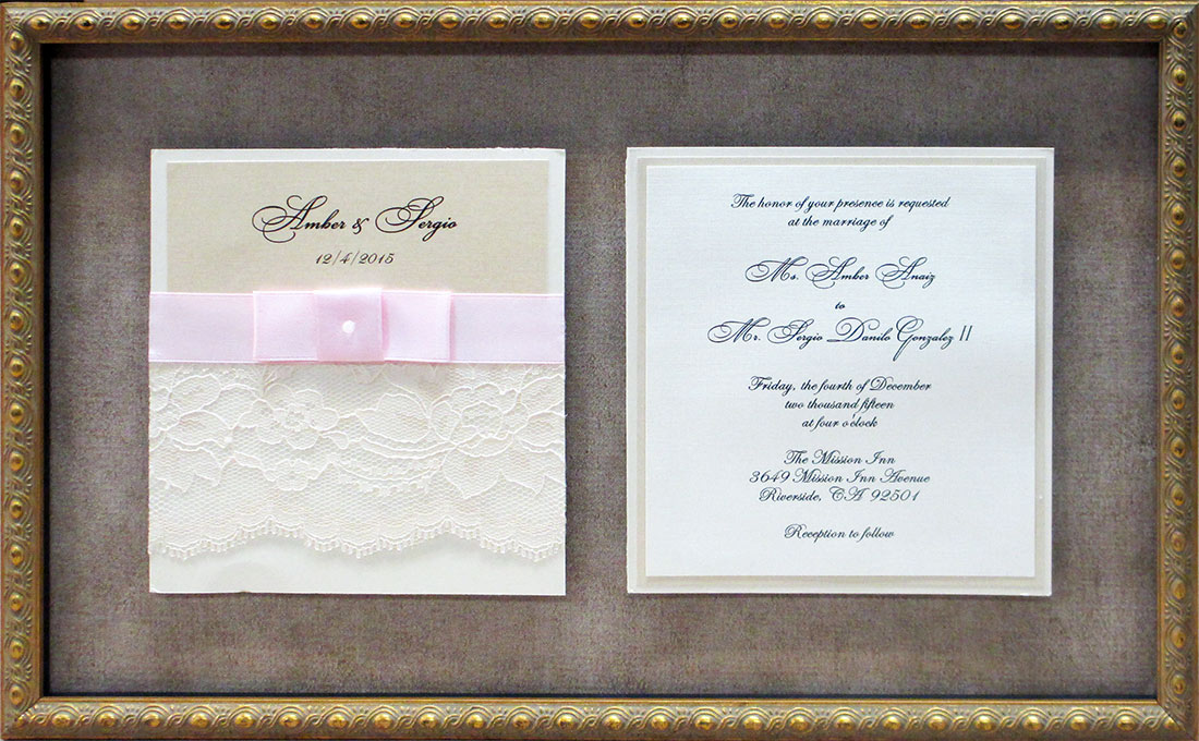 Framed Wedding Invite from Badge Frame