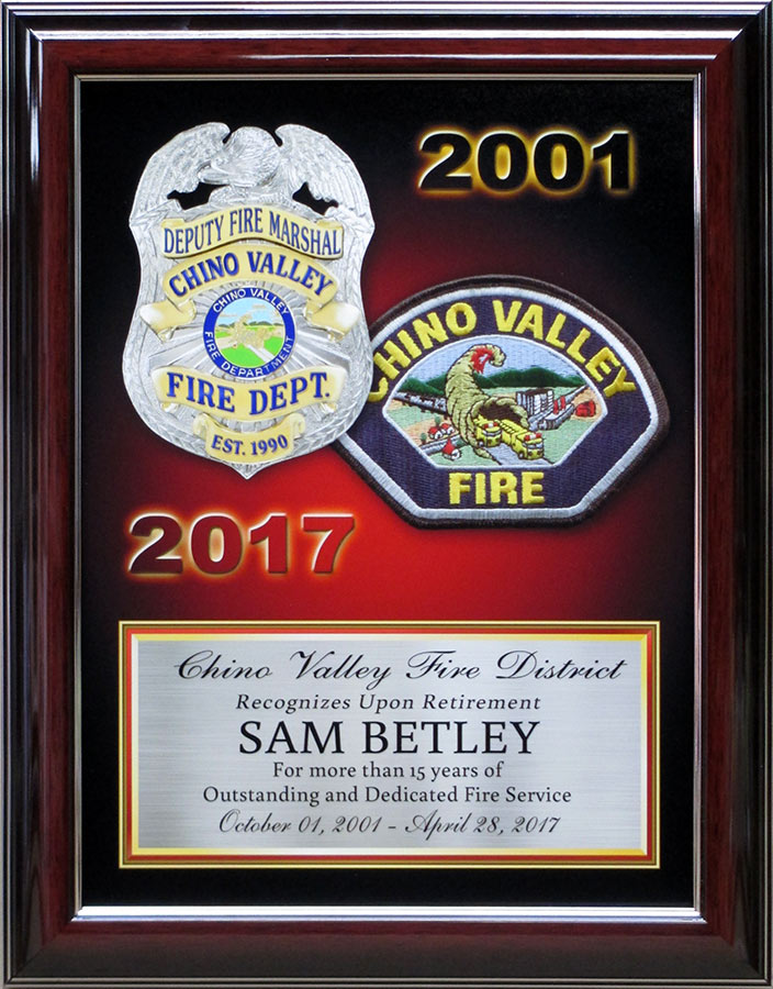 Betley - Chino
          Valley Fire Presentation from Badge Frame