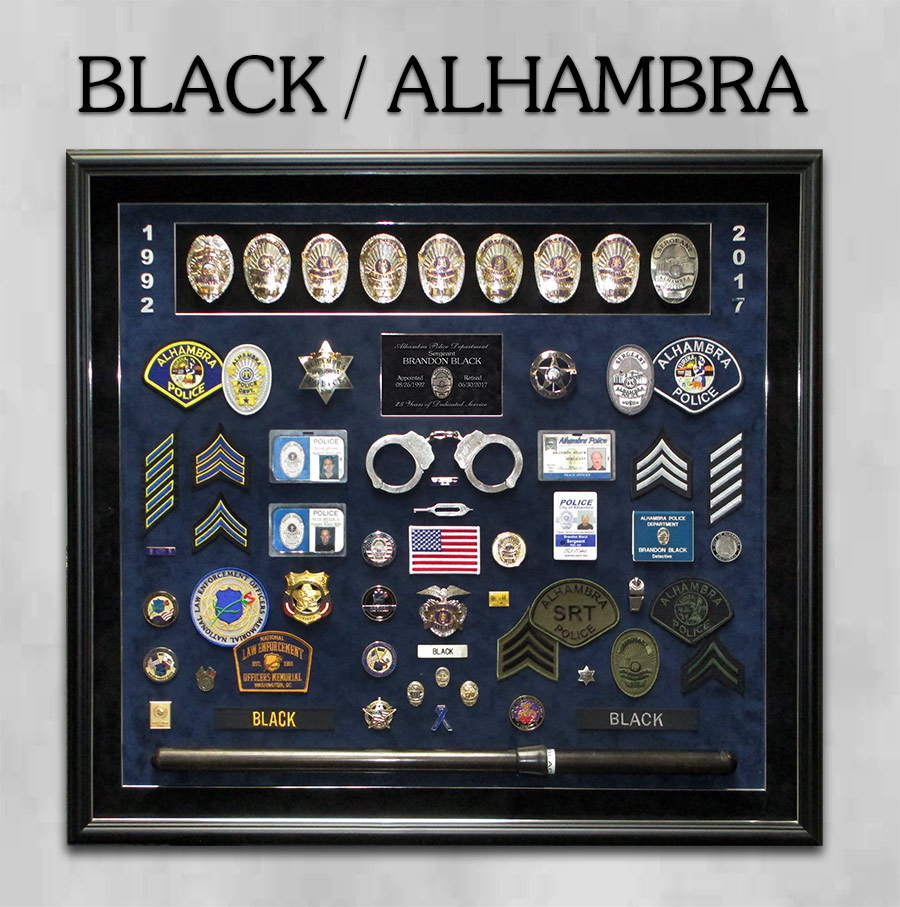 Alhambra PD - Black Retirement Presentation from Badge Frame