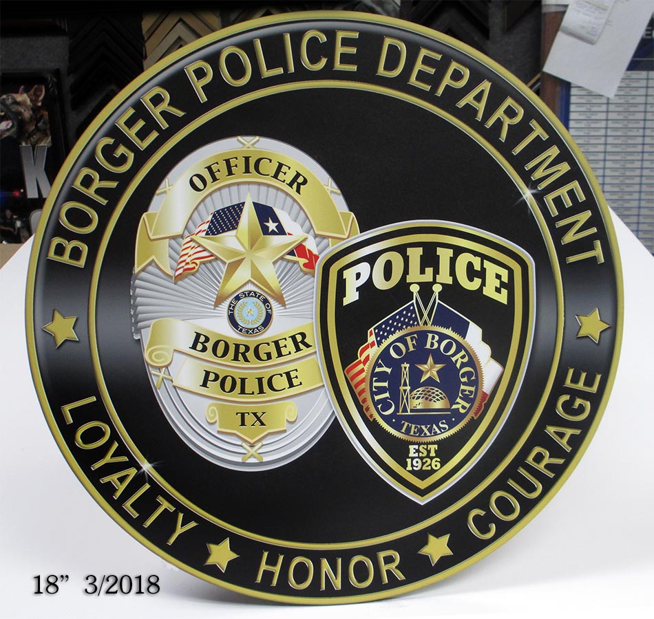 Broger PD / Podium Emblem from Badge Frame