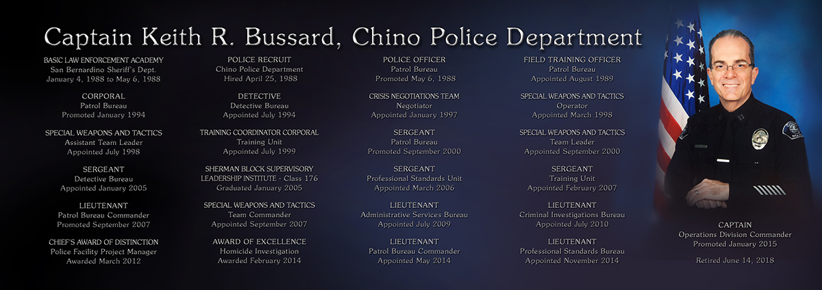 Chino PD / Bussard plaque