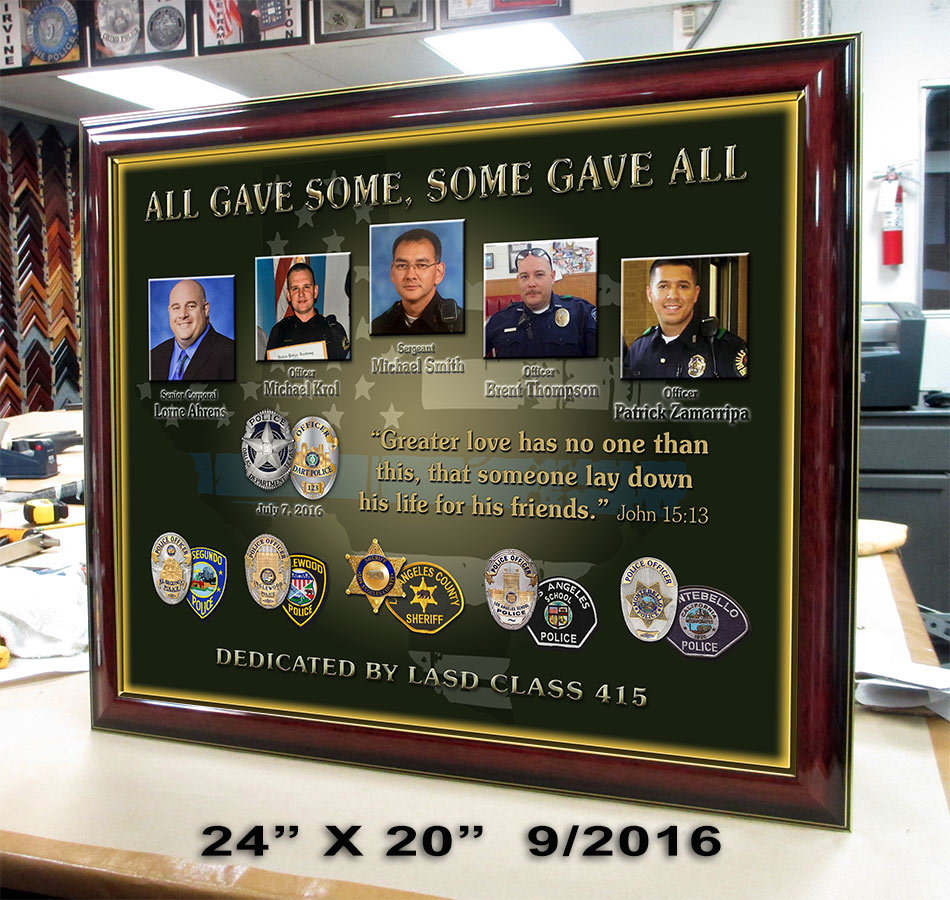 Dallas Fallen Officers
          presentation from Badge Frame