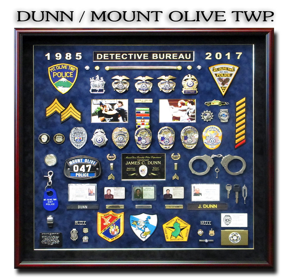 Mount
            Olive Twp. PD Police Shadowbox for Dunn from Badge Frame