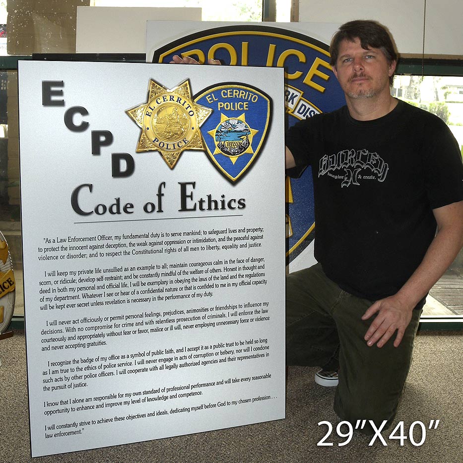 Ethics, Mission Statements, Core Values, Vision Statements from Badge Frame
