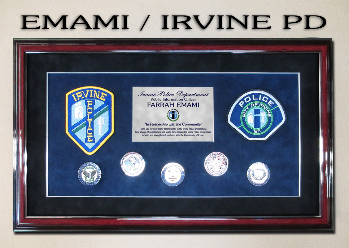 irvine, police, badge frame