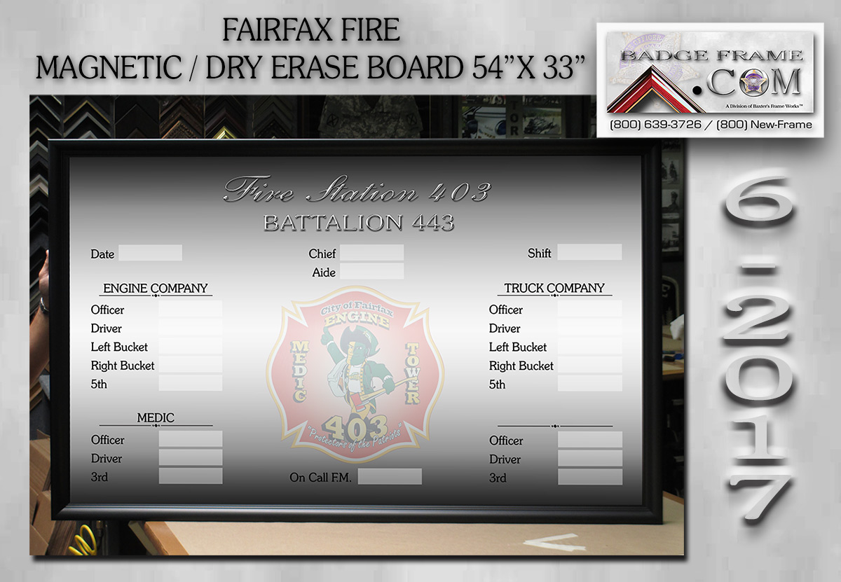Fairfax
          Fire - Magnetic - Dry Erase Board from Badge Frame