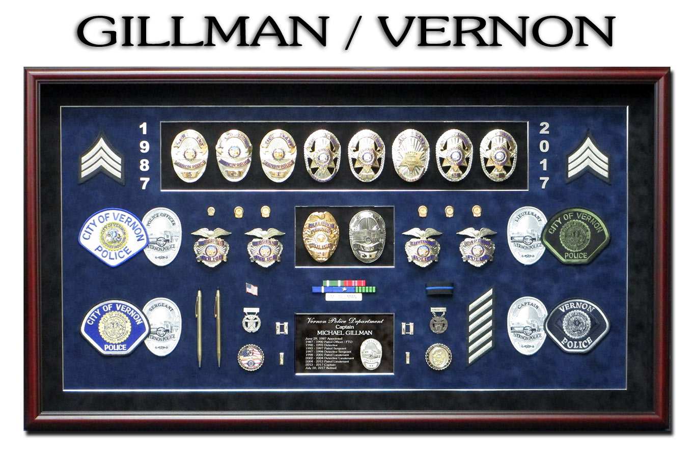 Police
            Shadowbox for Gillman - Vernon PD from Badge Frame