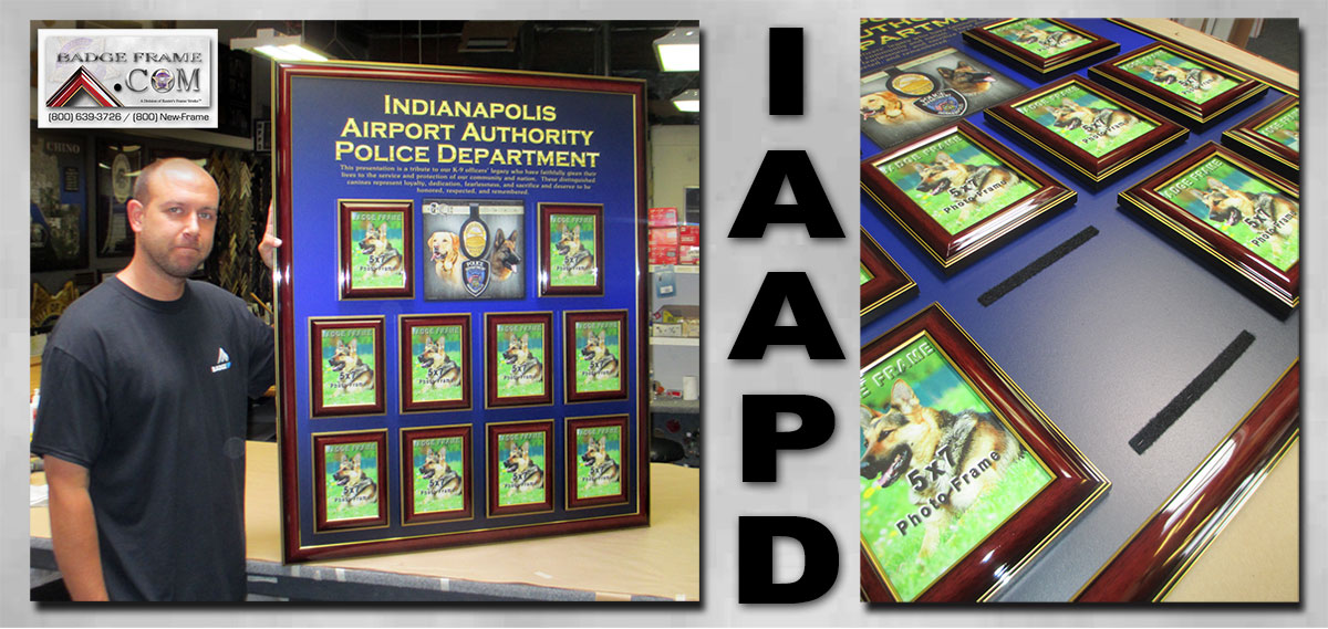 Indianapolis Airport Authority Police Department - K-9
          Perpetual Plaque from Badge Frame