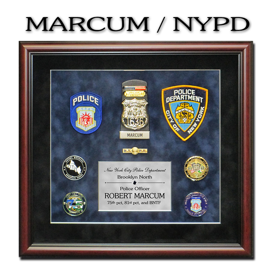NYPD Police
            Shadowbox for Marcum from Badge Frame
