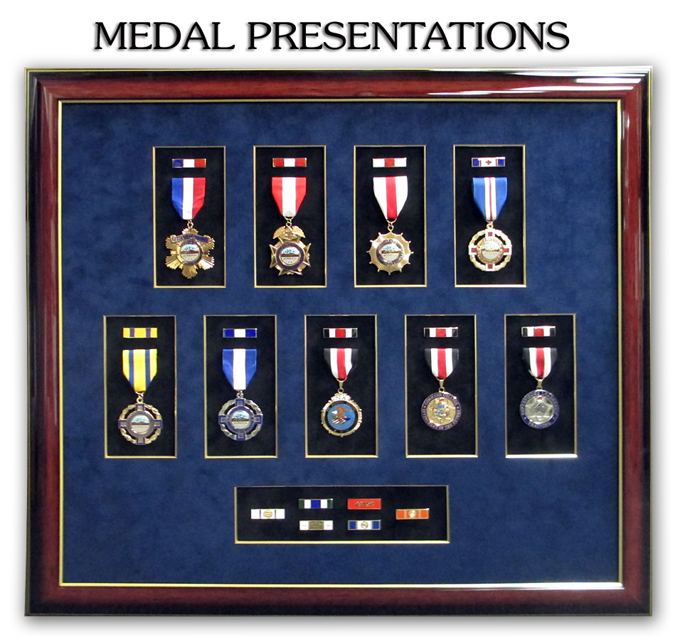 Monrovia PD Medals & Ribbons framed by Badge Frame