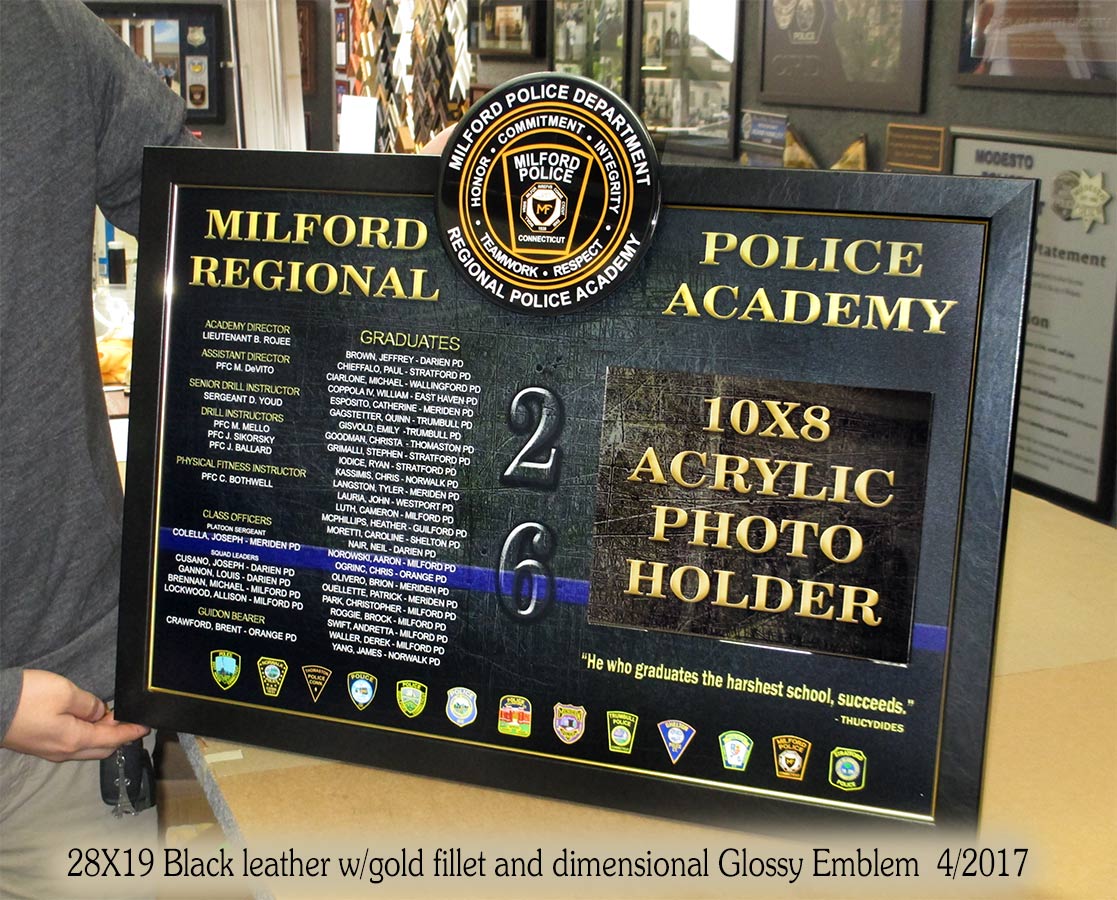Police Academy
          Presentation for Milford PD from Badge Frame