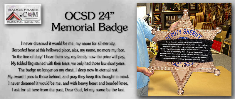 OCSD Memorial Badge