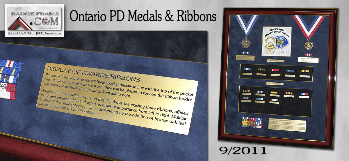 Ontario PD - Medals
              & Ribbons