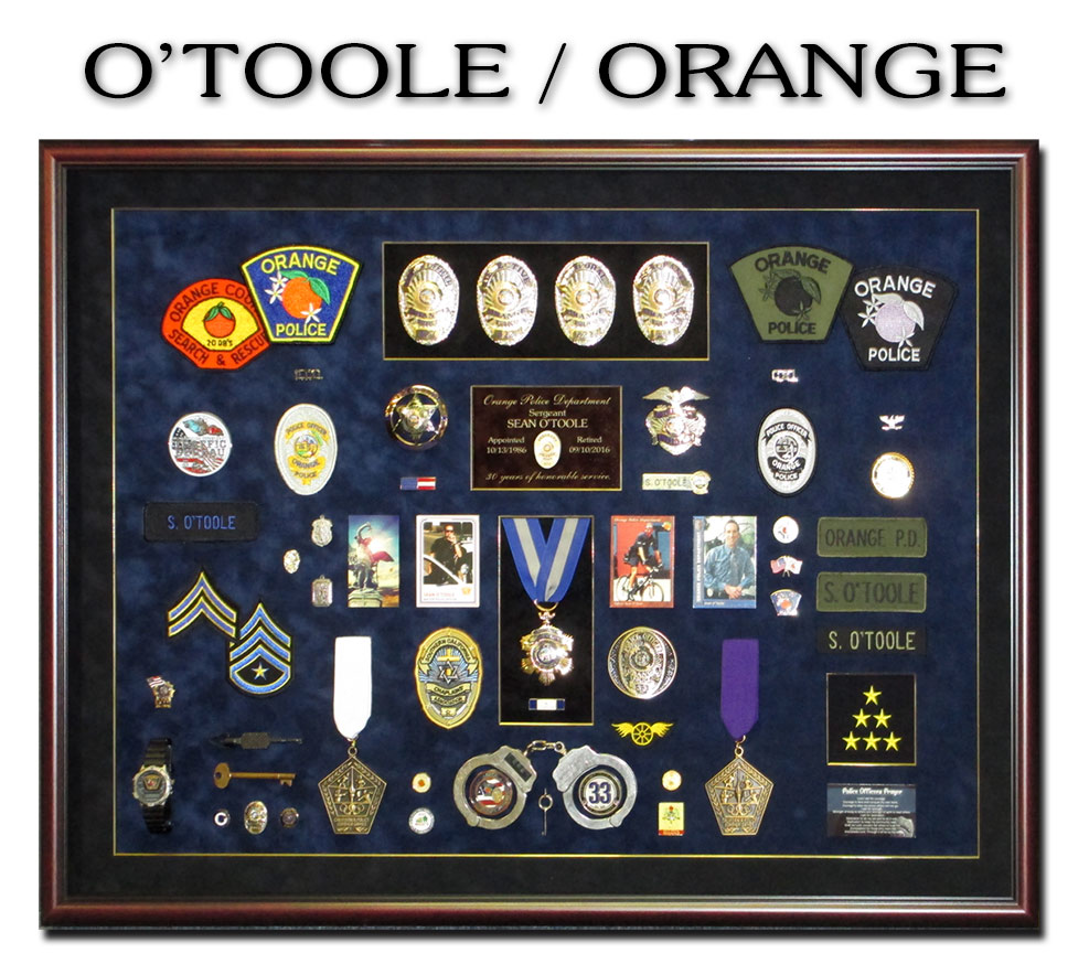 O'Toole - Orange PD
          Retirememt Police Shadowbox from Badge Frame