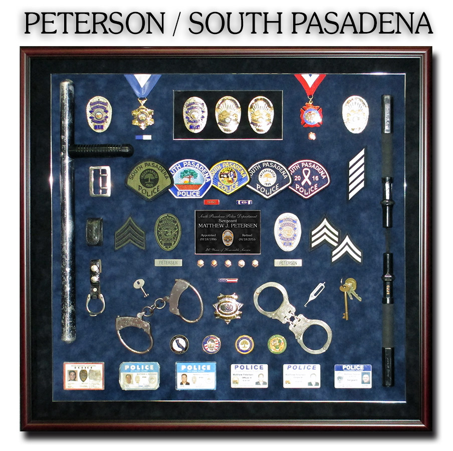 peterson-South Pasadena PD Police Retirement Shadowbox
            from Badge Frame