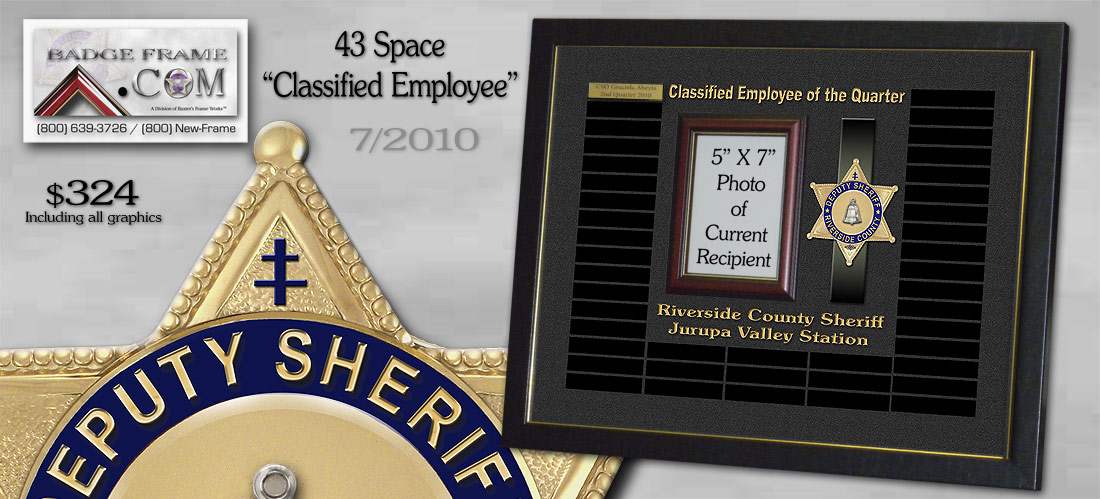 Riverside County
Sheriff - Perpetual Plaque