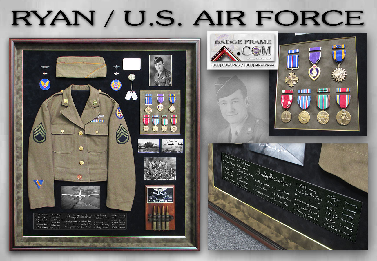 U.S.
          Airforce Shadowbox from Badge Frame fro William Ryan