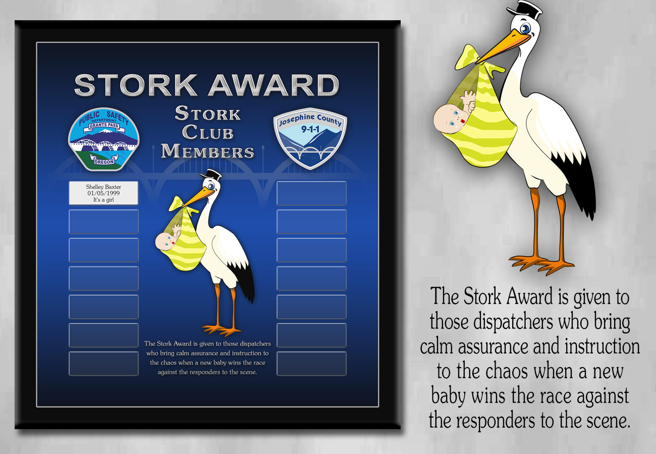 Stork Award
          Perpetual Plaque from Badge Frame
