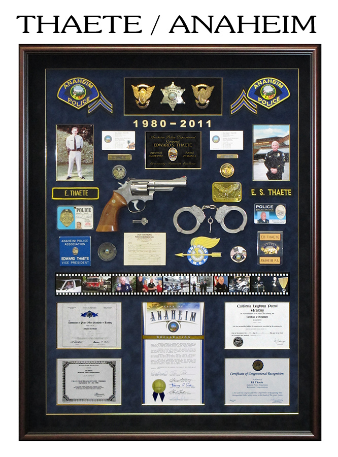 Thaete - Anaheim PD Retirement Police Shadowbox from
            Badge Frame