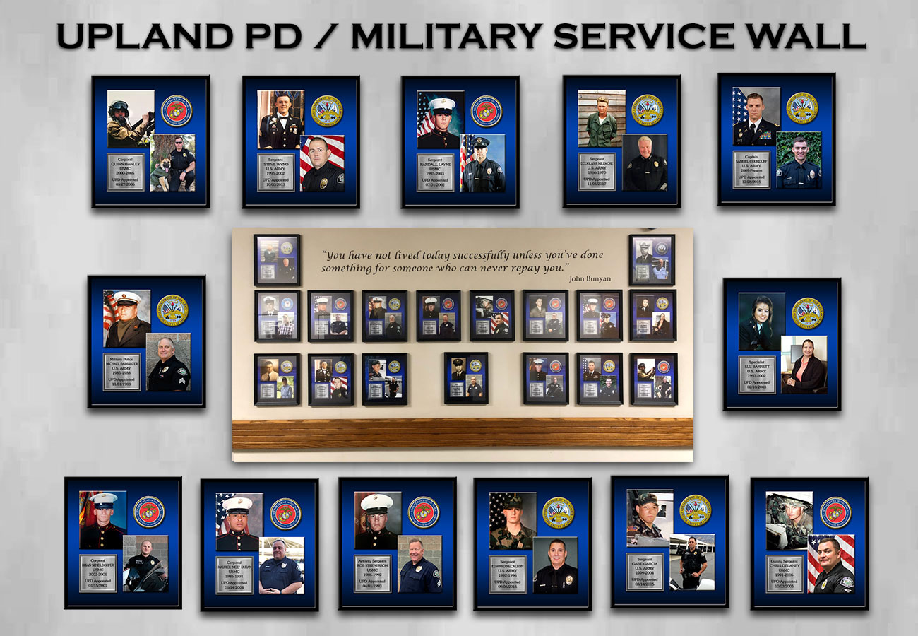 Upland PD Military Service Board from Badge Frame