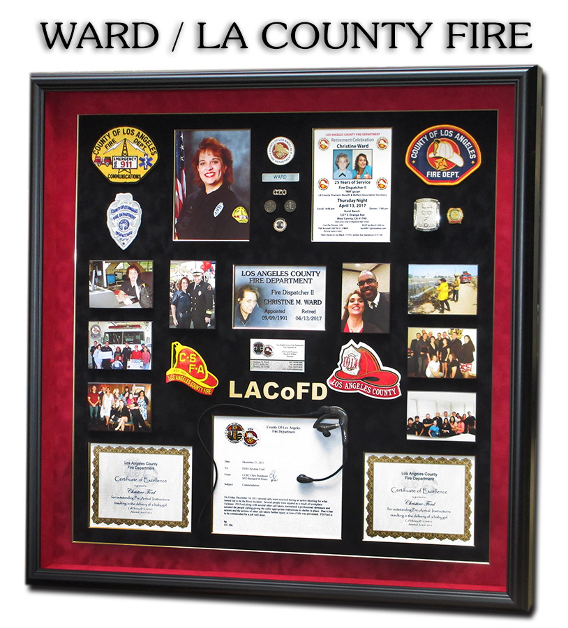 L.A. County Fire Retirement Dispatch Shadowbox for.