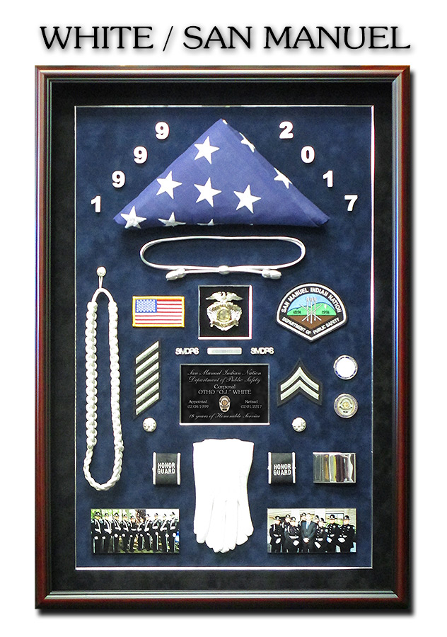 San
            Manuel Public Safety Retirement shadowbox from Badge Frame
            for White