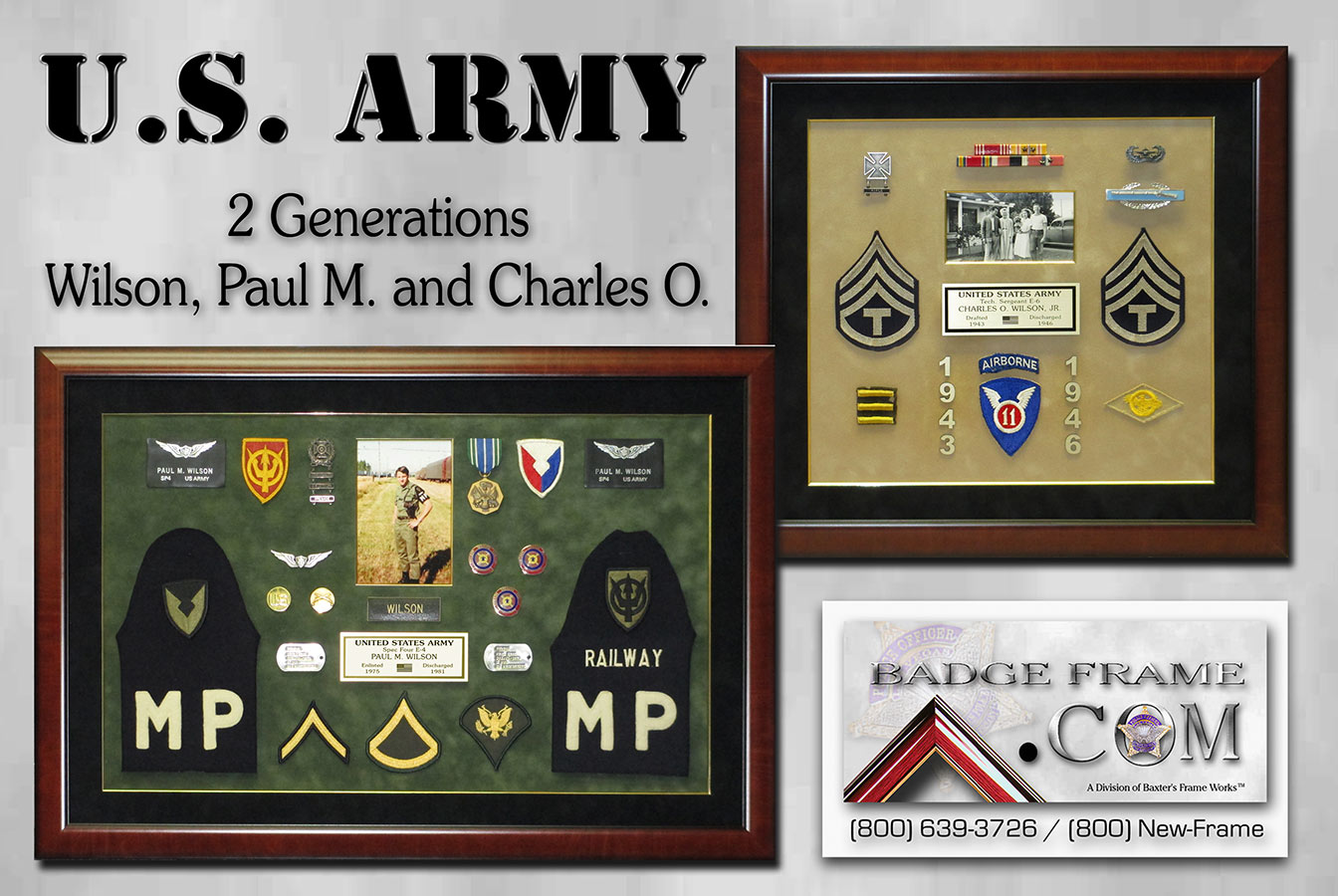 U.S. Army Shadowboxes from Badge
            Frame