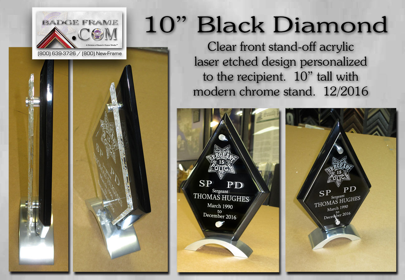 Black Diamond Acrylic award from Badge Frame