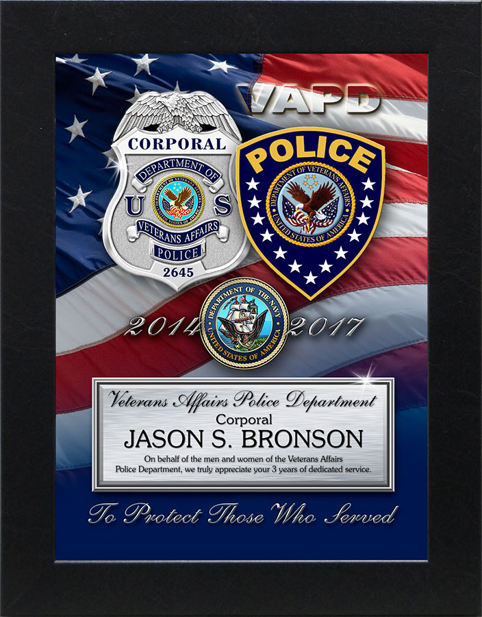 Bronson
          - Veteran's Affairs PD Recognition Presentation from Badge
          Frame.