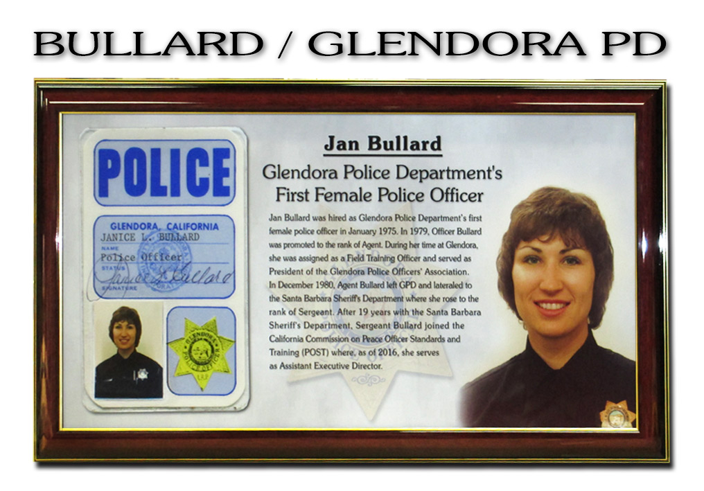 Bullard - Glendora PD - First
          Female Officer Presentation from Badge Frame