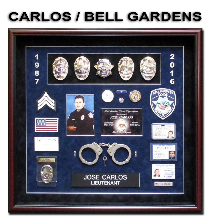 Carlos - Bell Gardens PD - Police
            Retirement Presentation from Badge Frame
