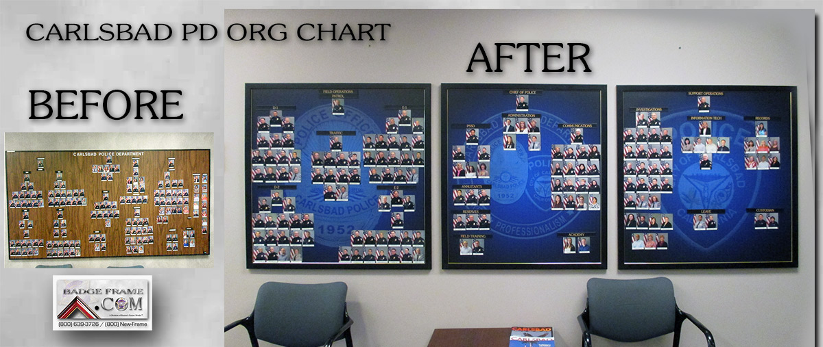 Carlsbad PD Organizational
          Chart - Before & Afters from Badge Frame
