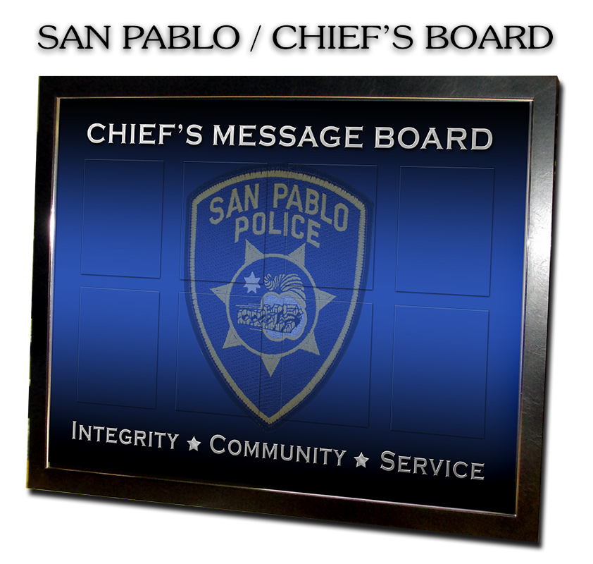 Badge Frame,
                      Chiefs Message Board, Magnetic Chart