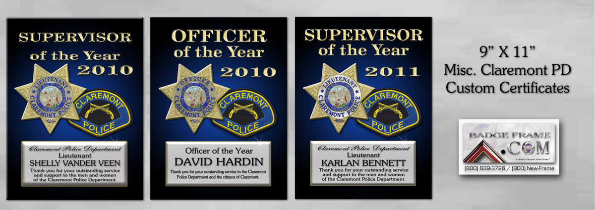 Claremont PD - Recognition plaques