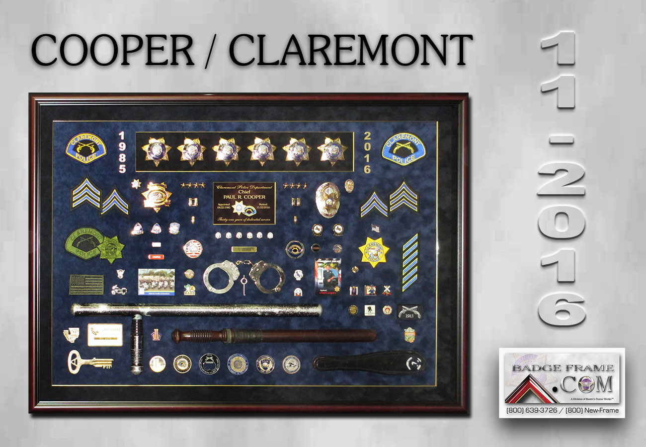 Chief Cooper -
            Claremont - Police Chief Retirement Presentation from Badge
            Frame 11-2016