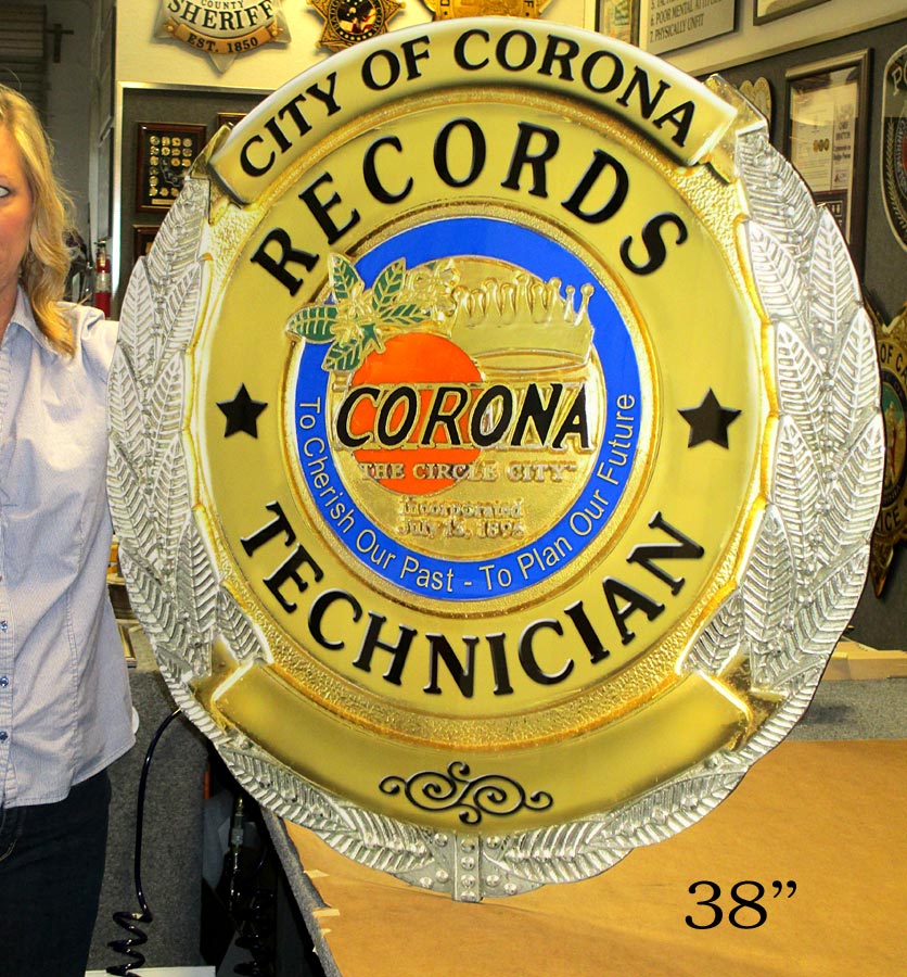 Corona Records -
                Oversize Badge