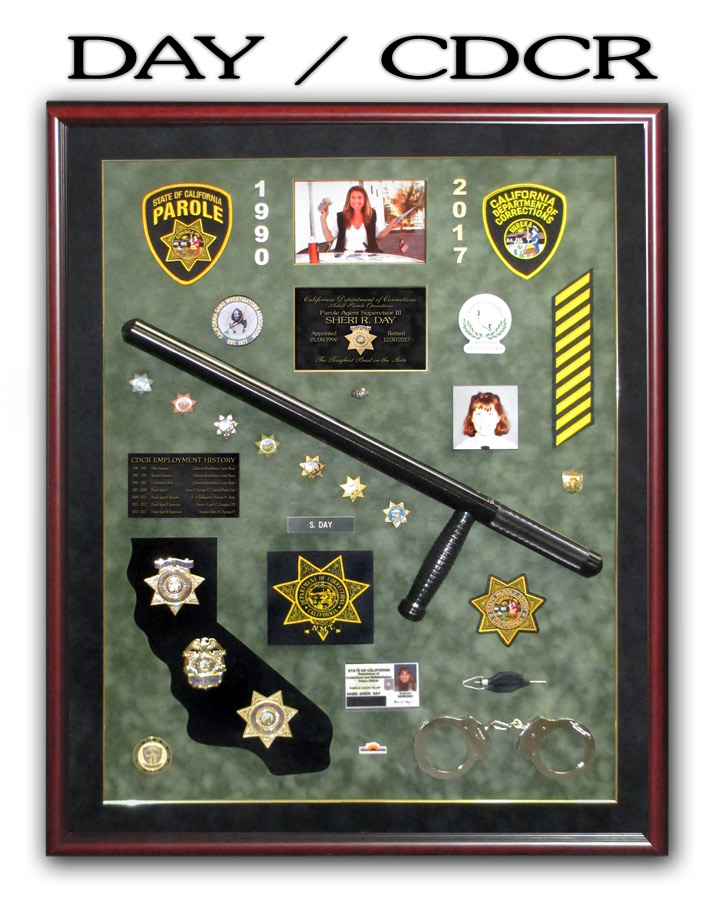 Day - CDCR Retirement Shadowbox from Badge Frame