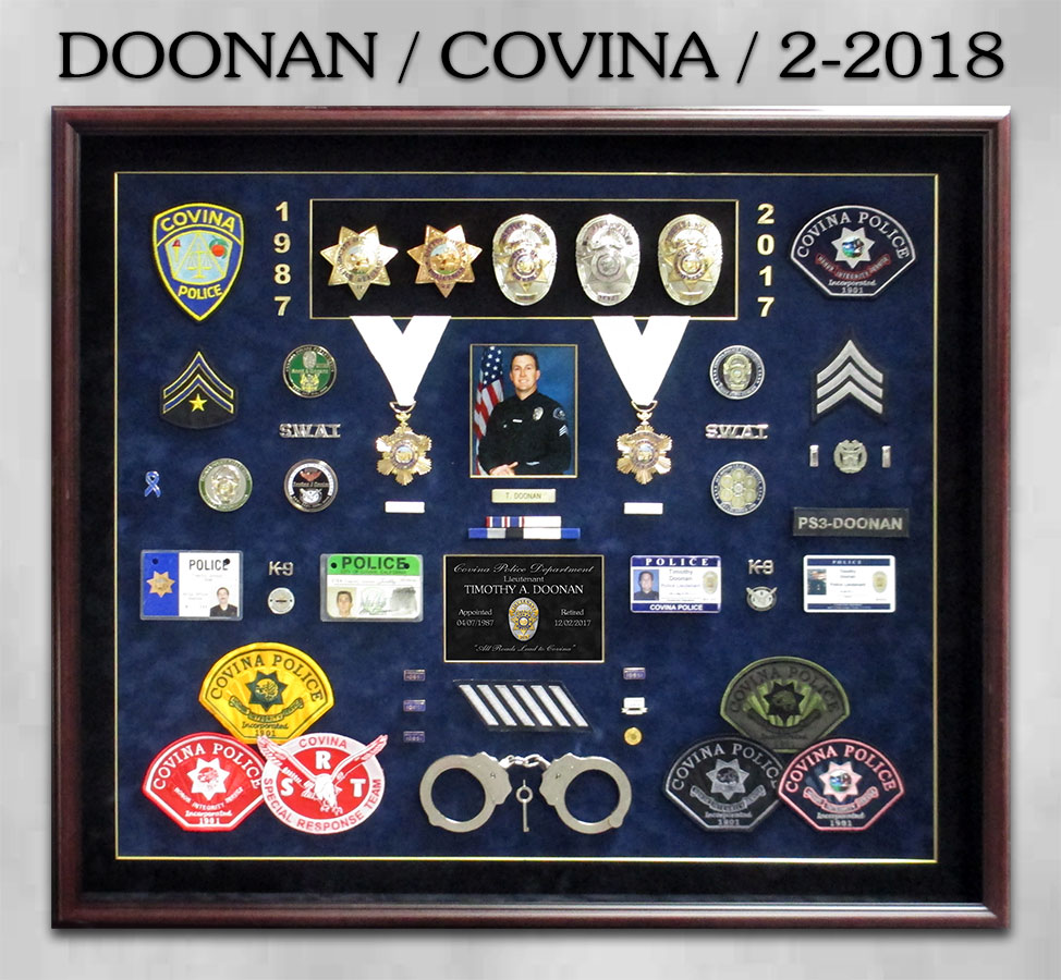 Doonan / Covina Police Department Retirement Presentation fom Badge Frame