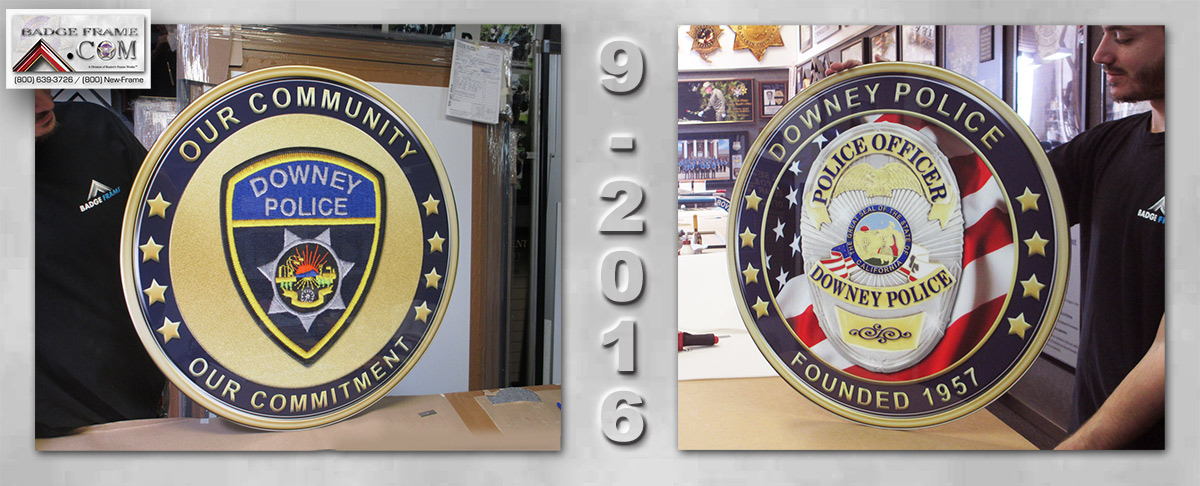 Downey PD Challenge Coins
          Reproductions from Badge Frame 9-2106