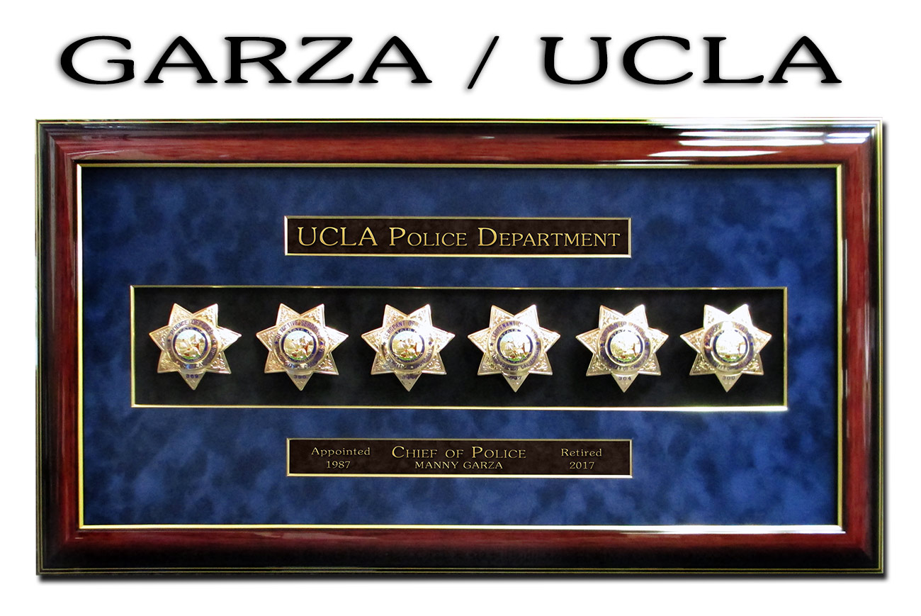 UCLA Police Shadowbox from Badge
            Frame for Chief Garza