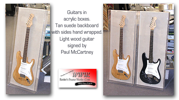 Signed Guitars in Acrylic Boxes