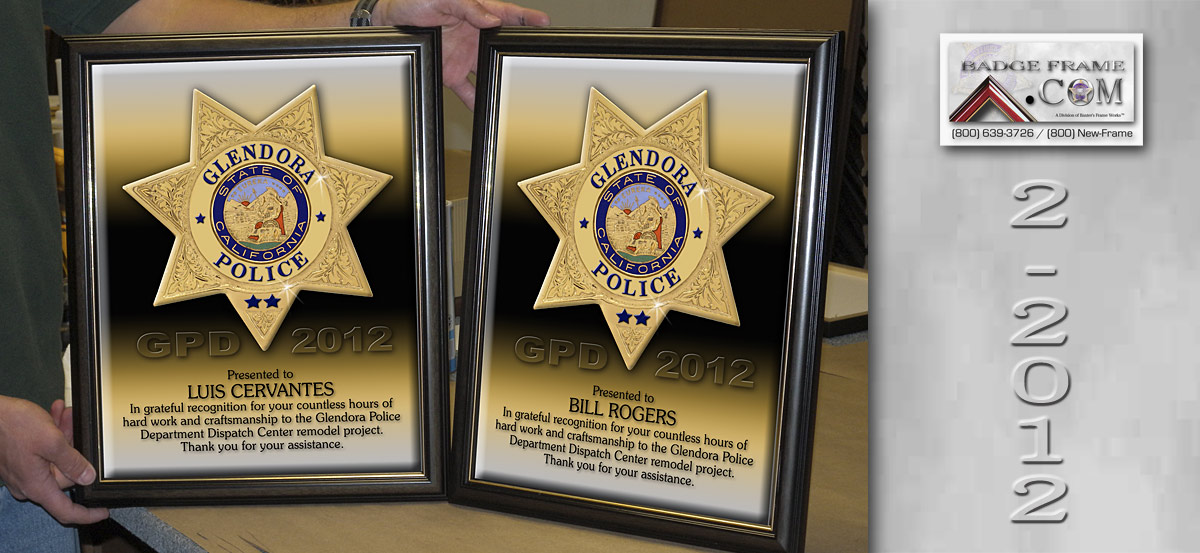 Glendora PD - Recognition Certs