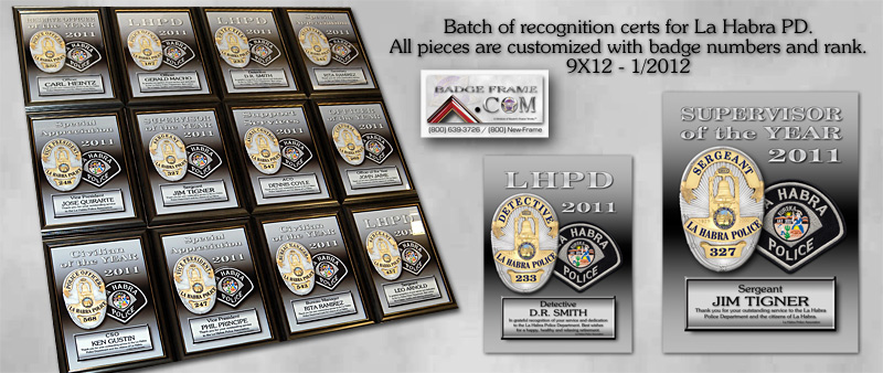 La Habra PD Recognition Certs