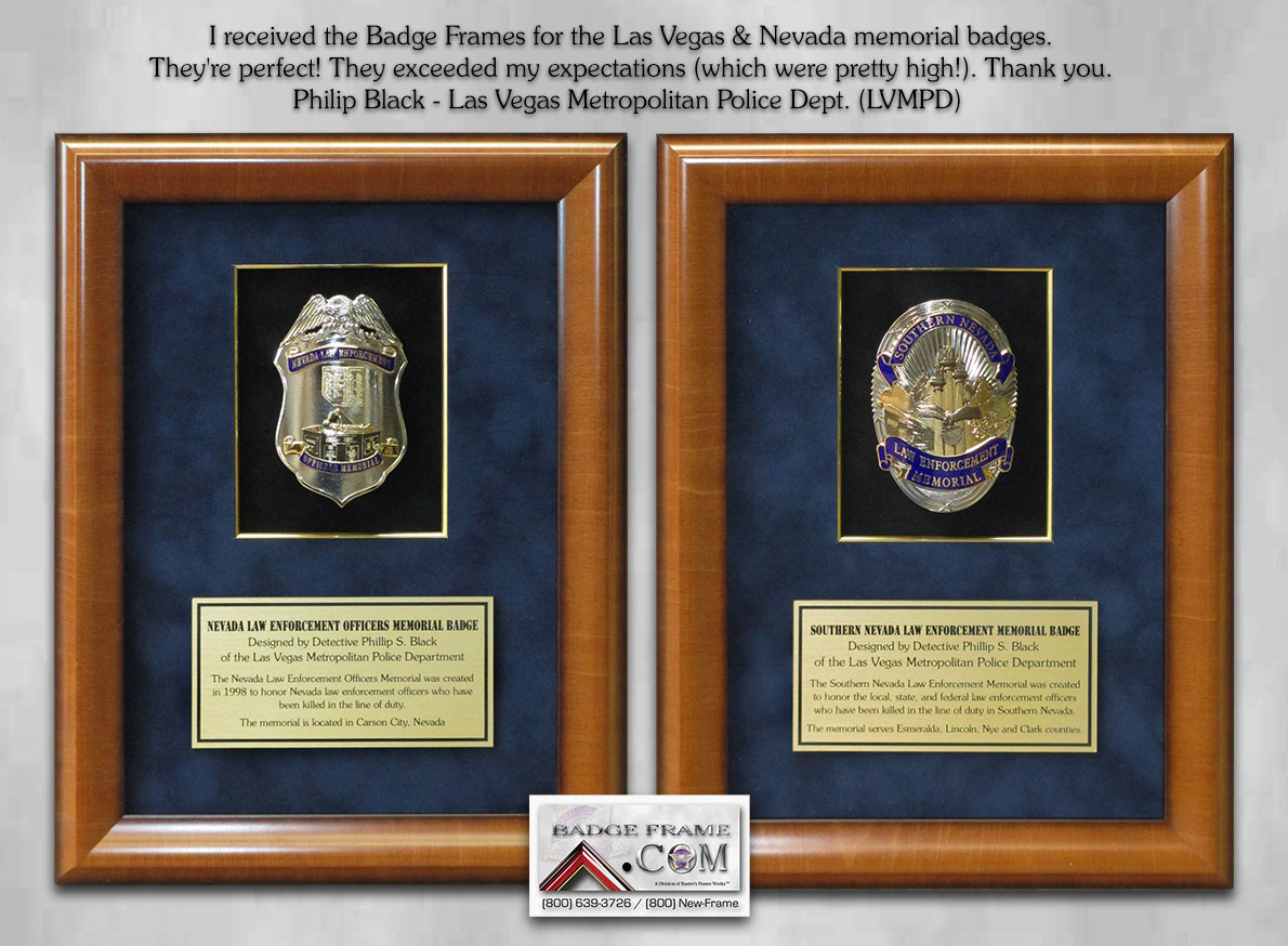 LVMPD Memorial Badges presentation from Badge Frame
