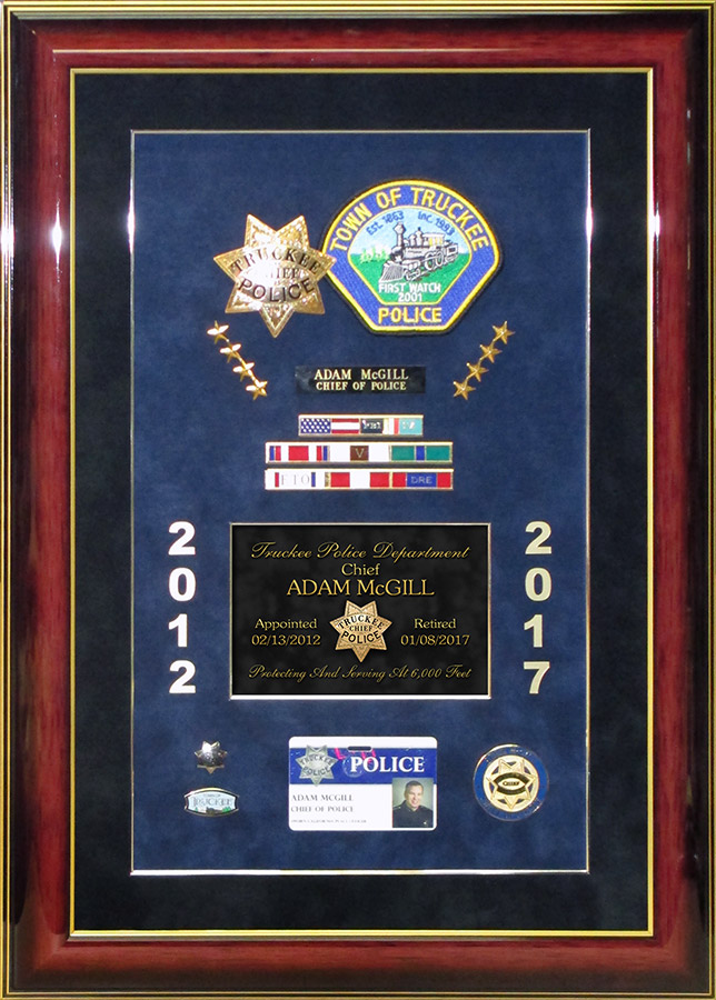 Police Chief Retirement Presentation from Badge Frame
            for McGill - Truckee PD