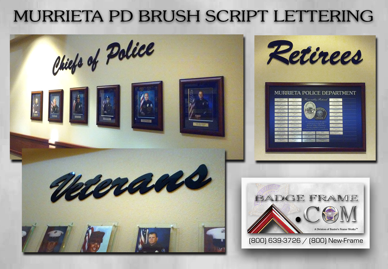 Murrieta PD Wall Lettering from
              Badge Frame