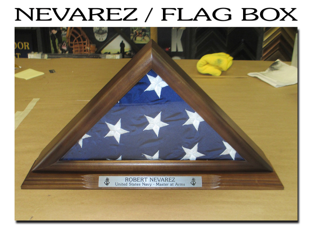 Robert Vevarez / U.S. Navy Flag Box from Badge Frame