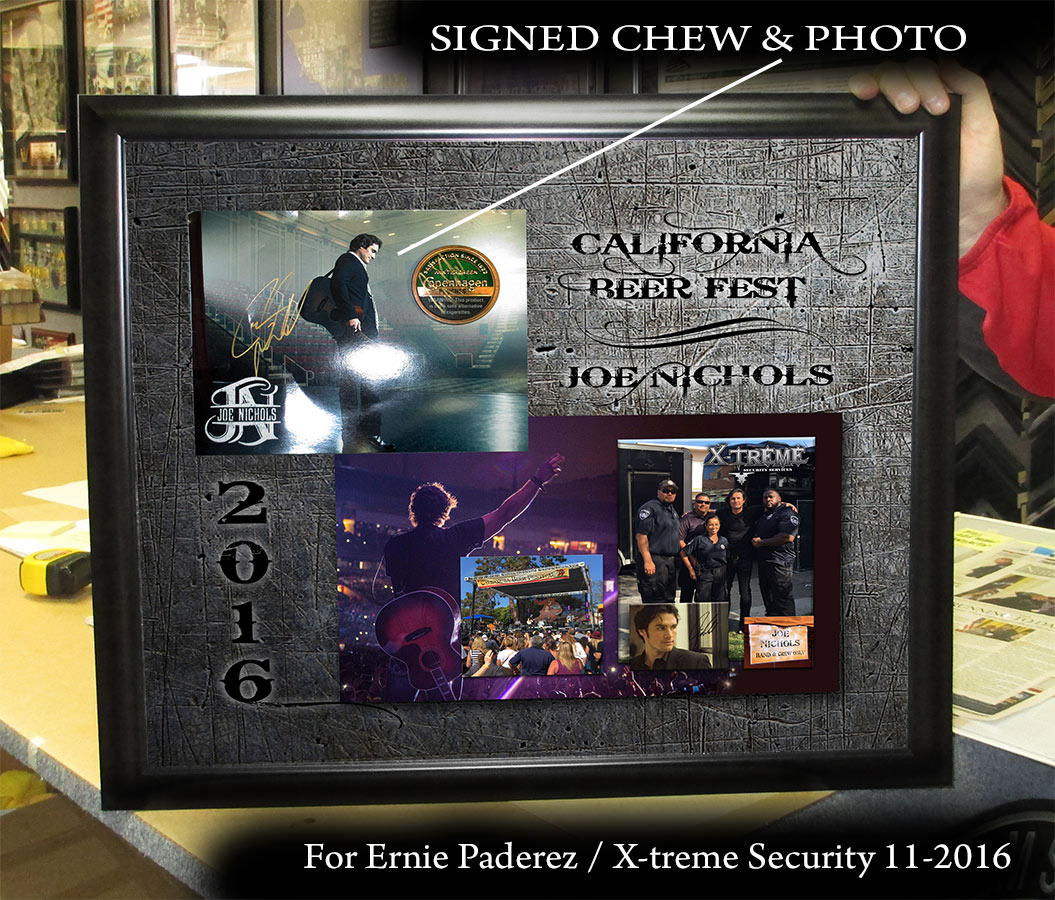 Joe Nichols Signed -
          X-treme Security presentation from Badge Frame 11-2016