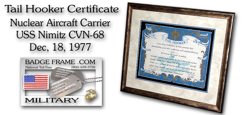USS Nimitz - Tail Hook Certificate