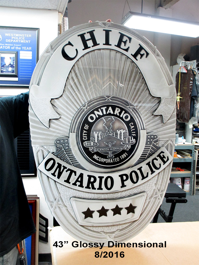 Ontario PD - Oversized Chief's Badge from
                          Badge Frame 8/2016